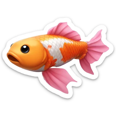 Koi fish with a pink bow sticker
