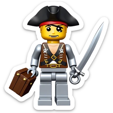 robot theme kid Lego pirate sticker