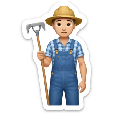 farmer cultivating a field sticker