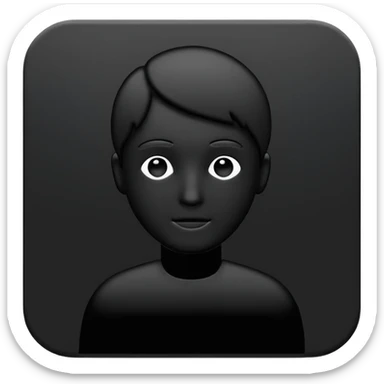 Minimalistic flat vector icon, iOS style, thin black outline on white background. Person silhouette. Black, completely monochrome, matte.  sticker