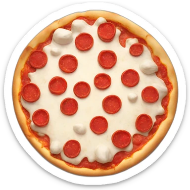 white ghost pizza with red toppings sticker