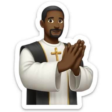 sacerdote traje negro crucifijo en la mano sticker