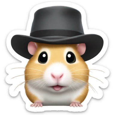 Meme hamster wearing a hat sticker
