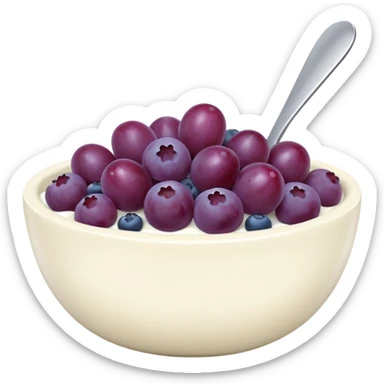 yoghurt bowl with grapes and blueberries sticker