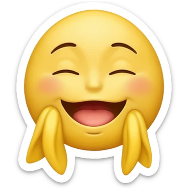 Yellow Emoji with closed eyes and biting lip, air humping full body sticker