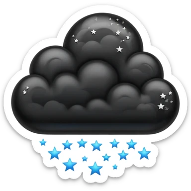 Black cloud with stars sticker