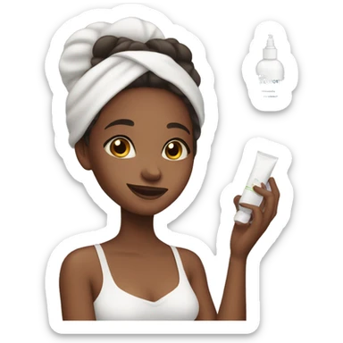 A girl doing her skin care sticker