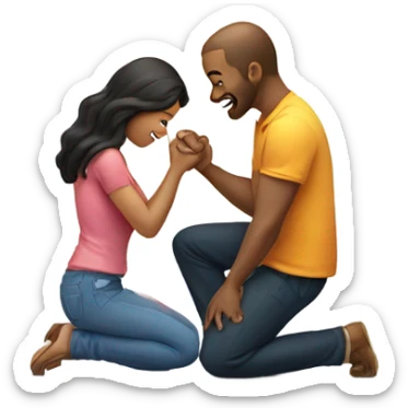 With Man on knees to engage her wife sticker
