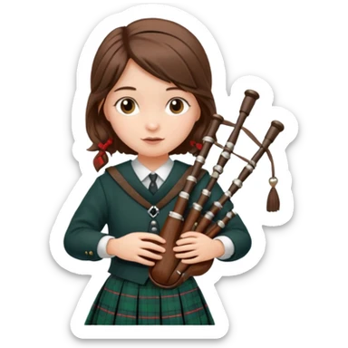 scotch girl playing bagpipe sticker