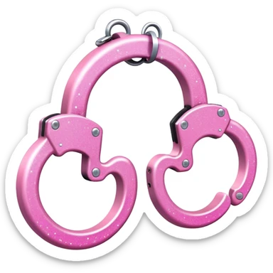 Pink handcuffs with glitter  sticker