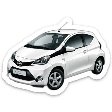 2012 white Toyota Aygo sticker