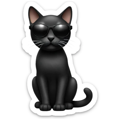 Cat black with sunglasses sticker