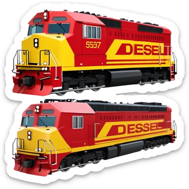 Diesel Locomotive - EMD SD70 (Model Year: 2021) (Iconic colour: Red and yellow) sticker