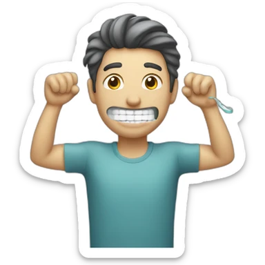 man flossing sticker