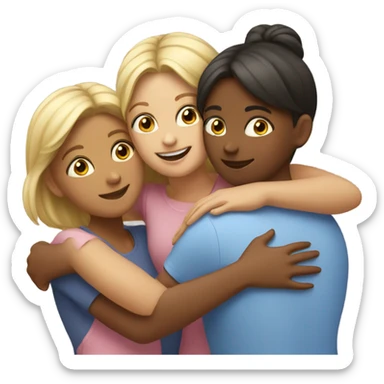 Four girls hugging sticker