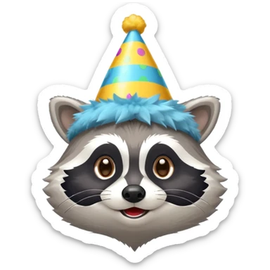 a raccoon celebrating sticker