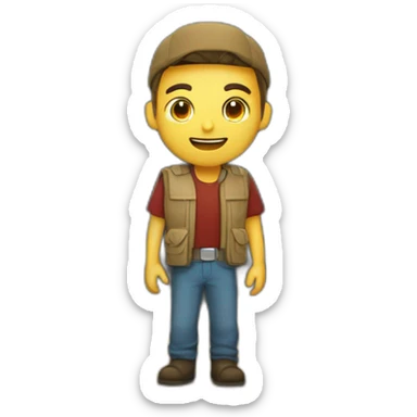 hombre escondido en un subterraneo sticker