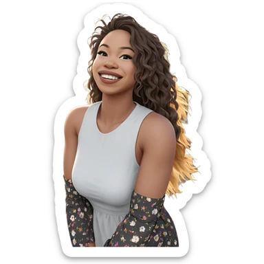 smiling girl in dress outdoors sticker