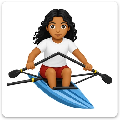 Make the girl's outfit red shorts and a white short-sleeved t-shirt in the style of apple style emojis sticker