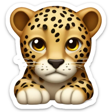 Sleepy leopard sticker