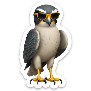 Peregrine falcon with sunglasses sticker