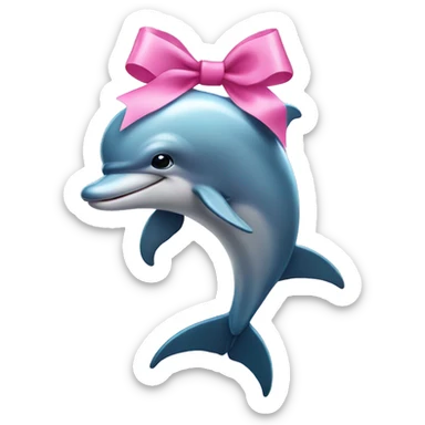 Dolphin wearing a pink bow  sticker