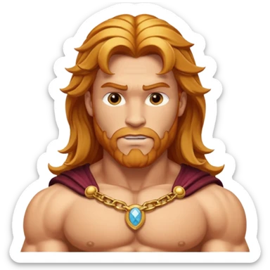 Hercules, God of Heroes from Gods and Goddesses with long reddish blonde hair, gold outfit sticker