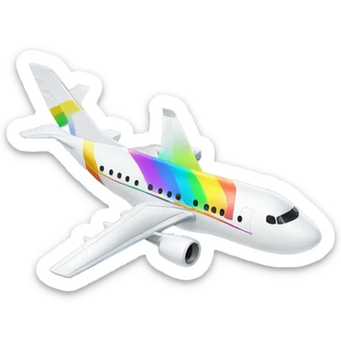 Plane with a rainbow and pot of gold sticker