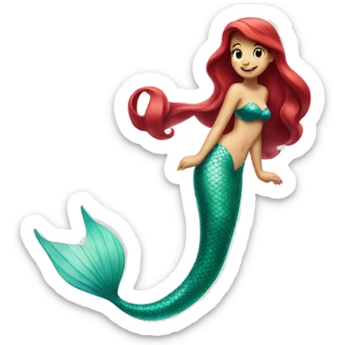 Ariel the little mermaid with her tail sticker