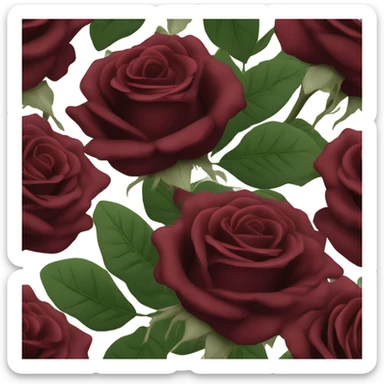 Bouquet of dark red roses sticker