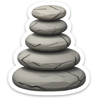 early construction, stones stacked on top of each other, simple foundation sticker
