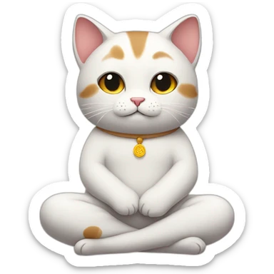 meditating cute cat sticker