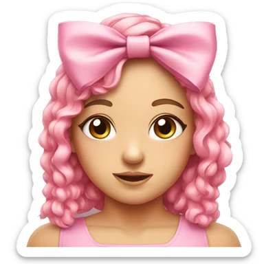 Cute pink bow sticker