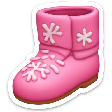 Pink gingerbread slippers sticker