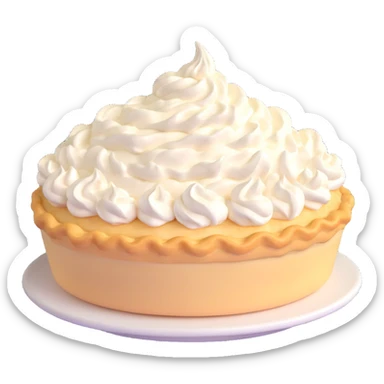 cream pie dessert with whipped cream topping sticker