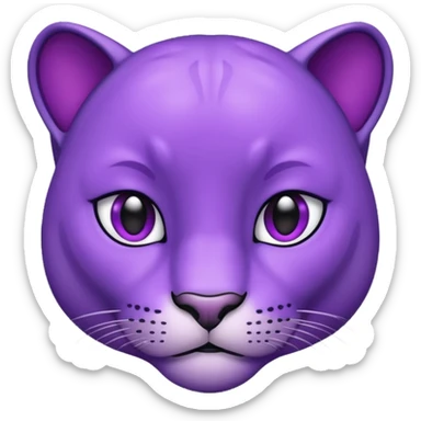 Purple Panther face tileted to the slight right sticker