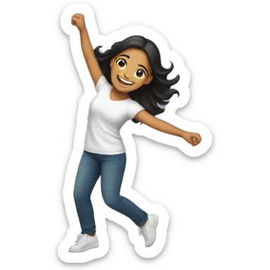 Happy Latina girl dancing  sticker