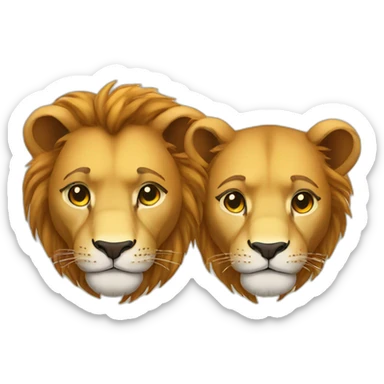 Two male lion cudding sticker