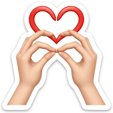 Fingers making a heart sticker