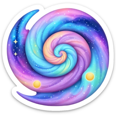 Pastel galaxy nebula decoration sticker