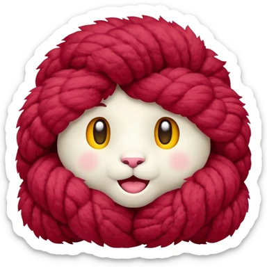 Red colour Wool sticker