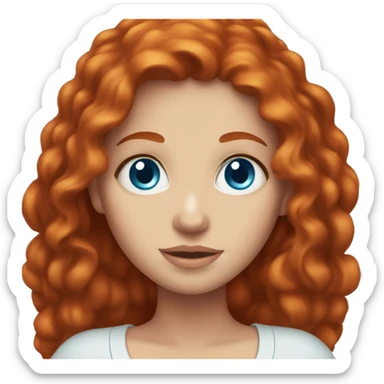 Pregnant redhead blue eyes sticker