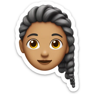 Girl emoji with a 🎀 as a small hair clip on front sticker