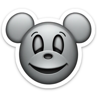 Mickey mouse face emoji but its all black sticker