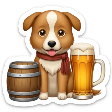 Ein Hund der talahon ist und Bier trinkt sticker