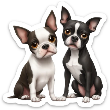 Boston terrier pitbull chihuahua  sticker