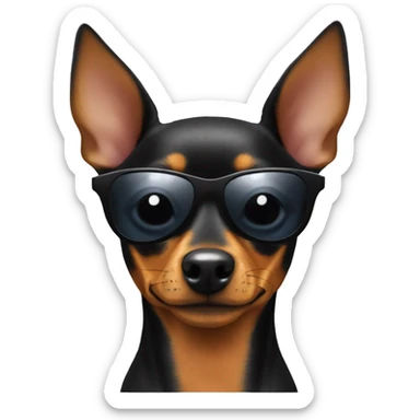miniature pinscher with sunglasses sticker