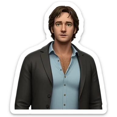 casual male portrait on black sticker