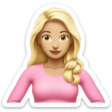  yoga blonde light girl in pink yoga sticker