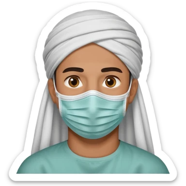 Arabe hombre con tapabocas sticker